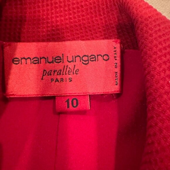 Emanuel Ungaro Red Wool/Silk Double Fitted Blazer - Size 4 - Picture 9 of 13